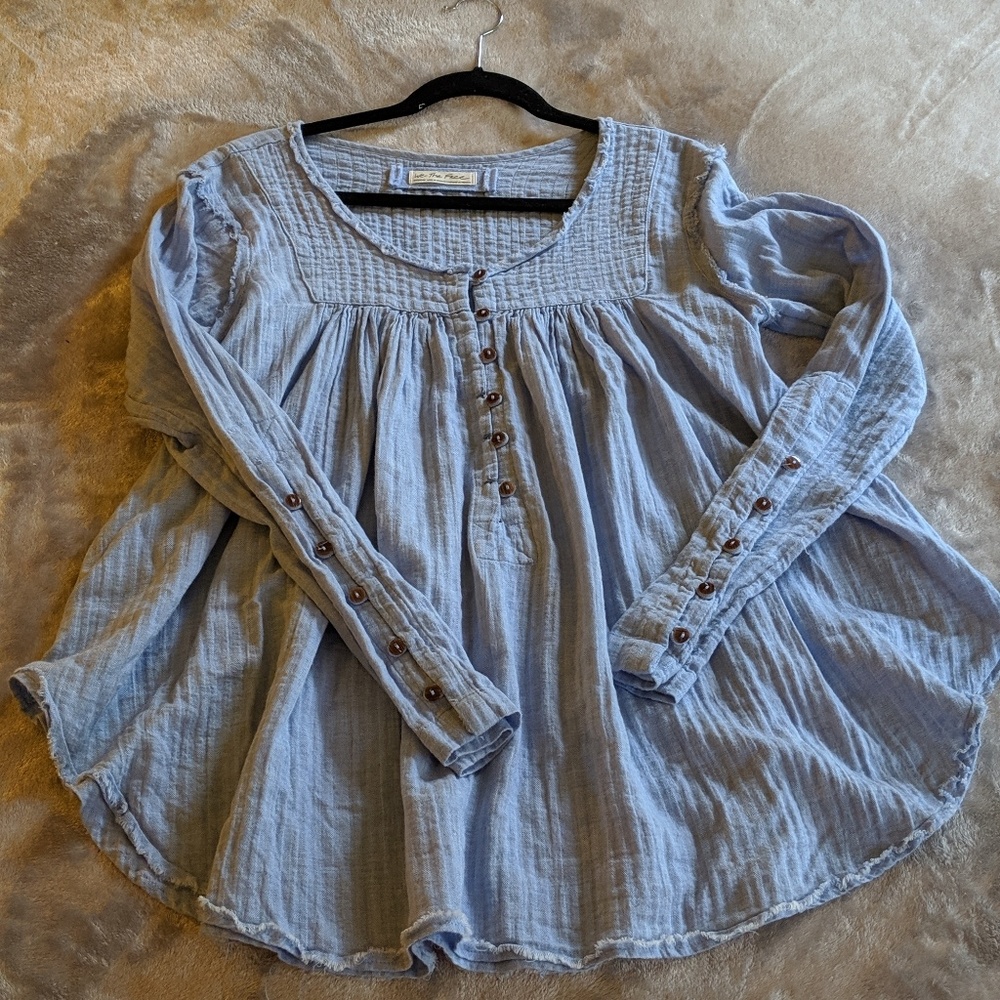 Flowy denim-like top